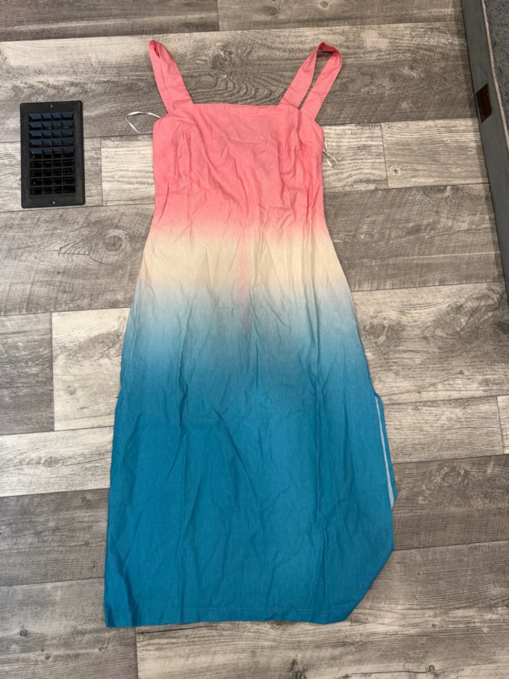 Ombre Pink to Teal linen Sundress